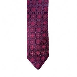 Vintage Versace Pink Purple 100% Silk Luxury Tie Made in Italy
